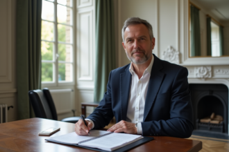 Agent immobilier à Paris dans un appartement élégant