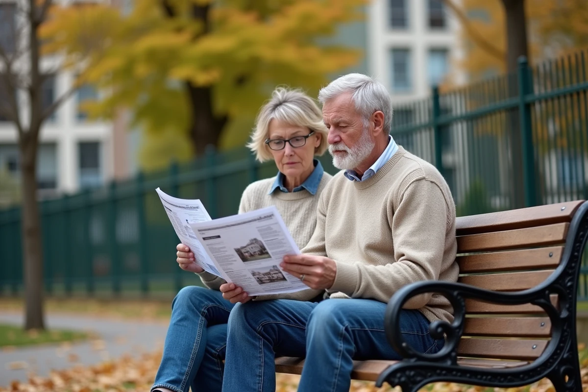 Couple assis sur un banc dans un parc à ChampsurMarne