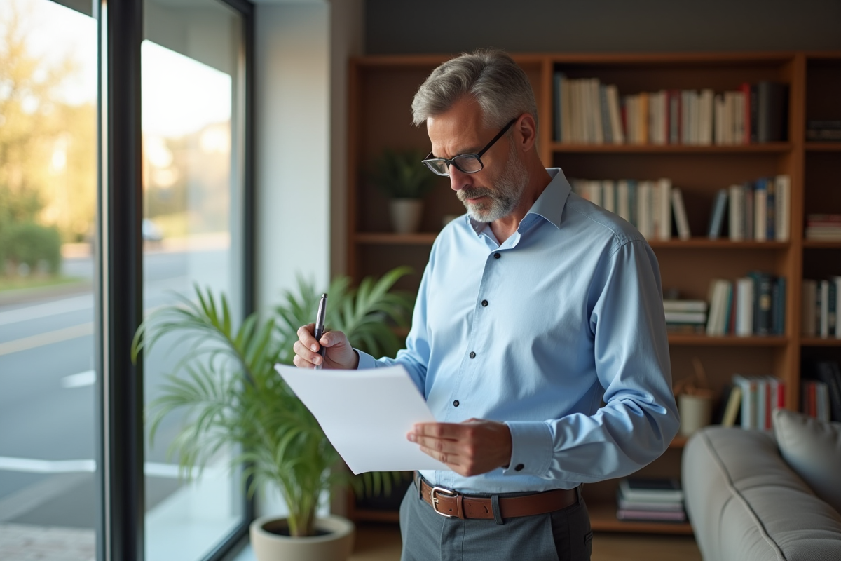 Homme d'affaires en intérieur lumineux et moderne