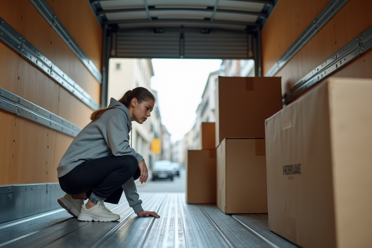 Jeune femme inspectant l