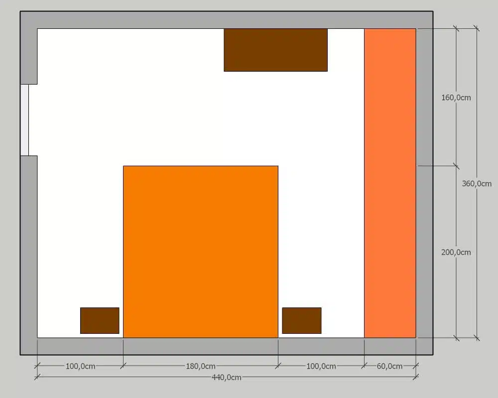 Plan chambre confortable grande taille