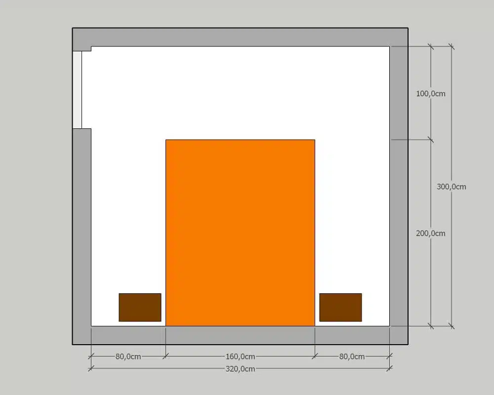 Plan chambre fonctionnelle confort