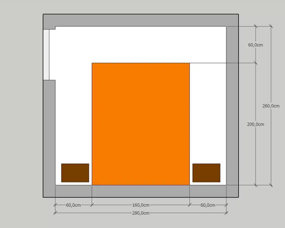 Plan chambre fonctionnelle petite taille